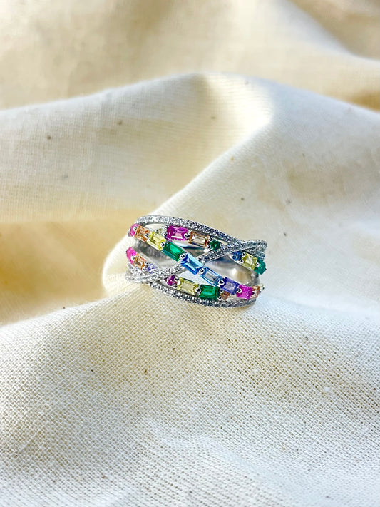 Anillo Zircones Colores